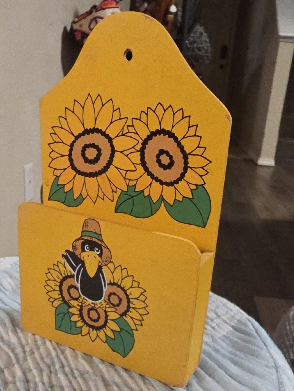 Source Unknown Yellow Sunflower Wall Pocket Organizer